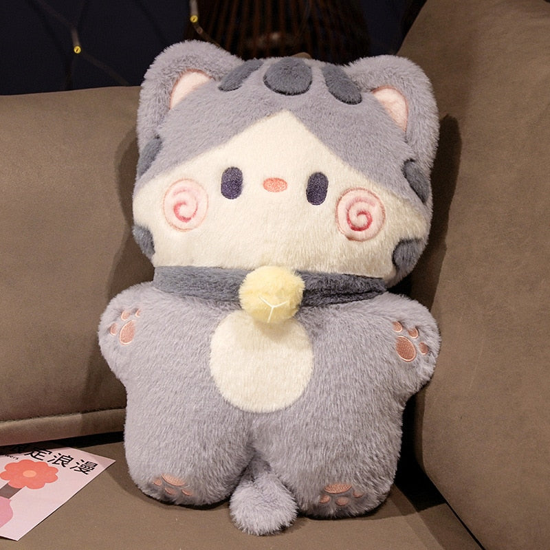 Kawaii Grey Soft Cat Pillow Plushie