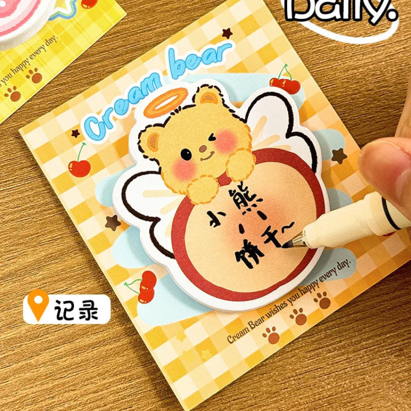 This image is displaying one of the 4pcs Creamy Bear Sticky Notes designs.