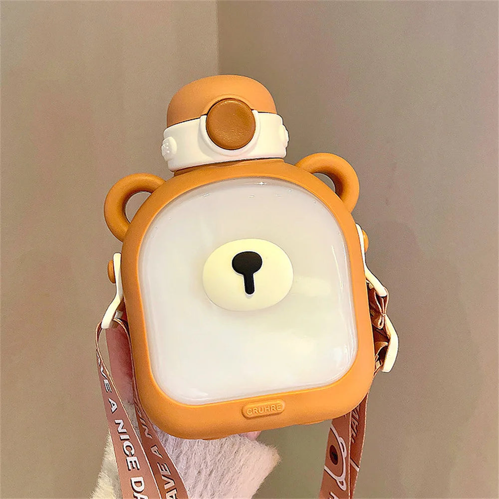 Kawaii Bear Water Bottle in Brown