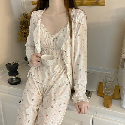 Kawaii Soft Floral Pajama Set
