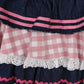 Gingham & Denim Ruffled Skirt