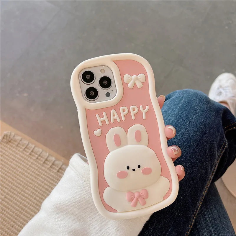 Kawaii Happy Bunny iPhone Case