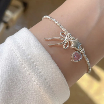 Star Heart Bow Bracelet