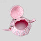 kawaii pink tea party bag with lid open on white background