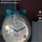 Front view of a Kawaii Cute Hamster Clock & Night Light in blue and white 