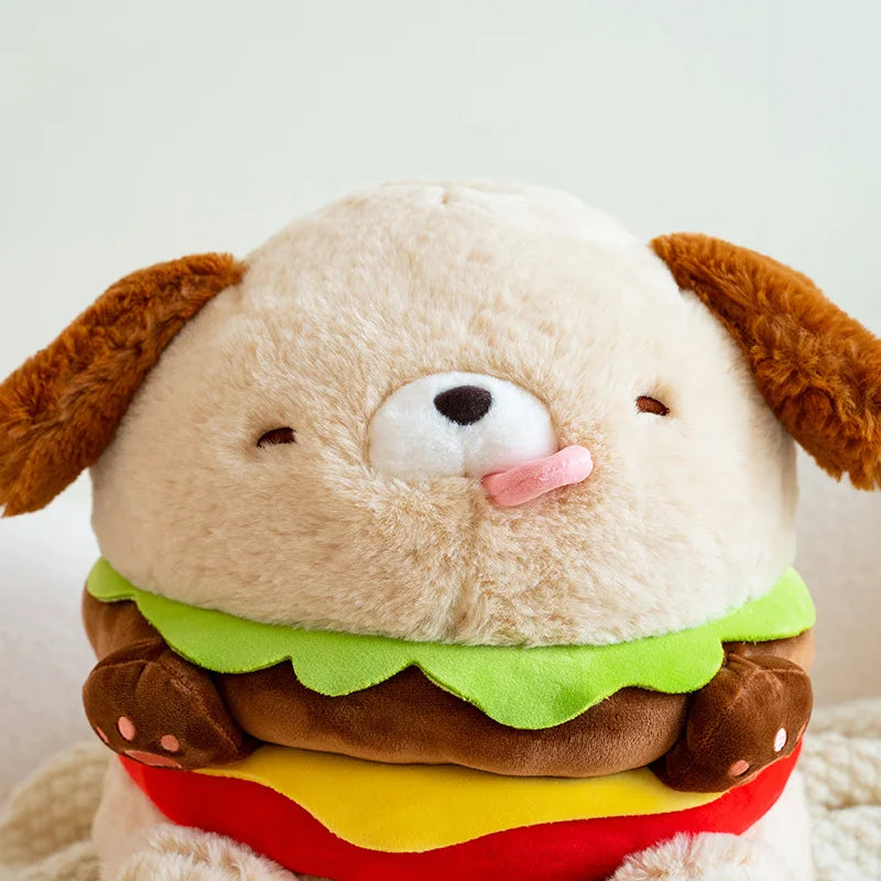 Hamburger Puppy Plushie Close Up