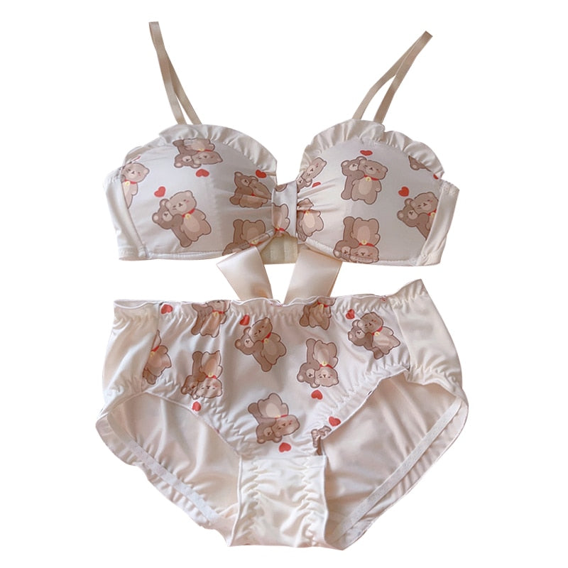 Kawaii Lovely Bears Underwear Set