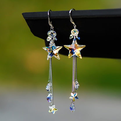 Kawaii Crystal Star Dangling Earrings