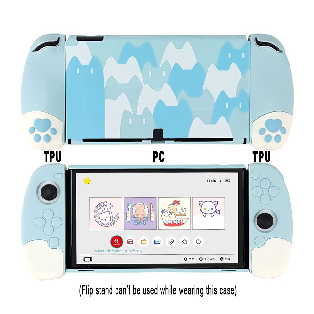 Kawaii Cat Paw Nintendo Switch Case in Blue