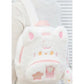 Pink & White Plush Cat Backpack