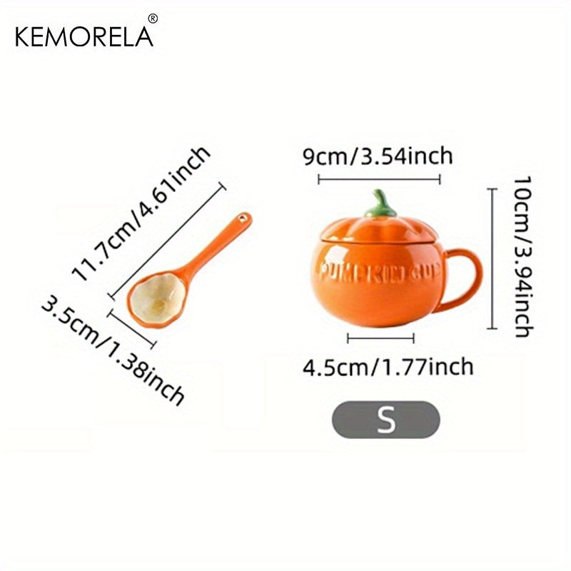 Kawaii Pumpkin Shaped Ceramic Mug