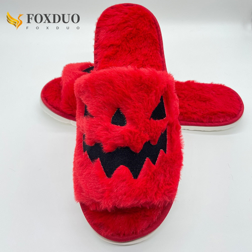 Kawaii Red Halloween Pumpkin Slippers