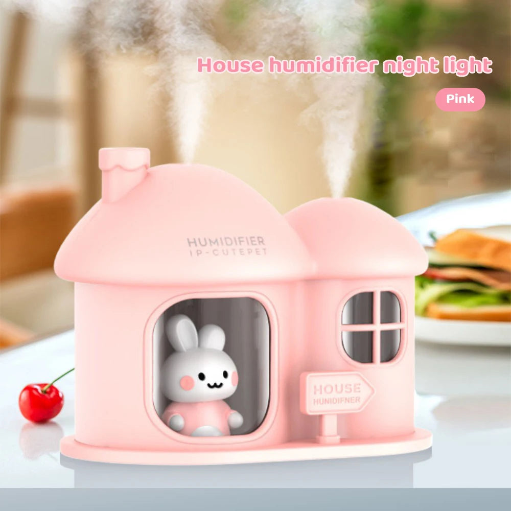 Kawaii Bunny House Humidifier Night Light