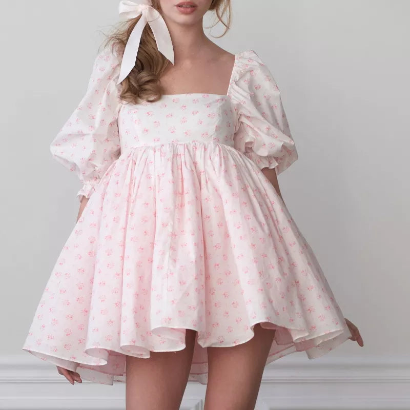 Kawaii Princess Puff Sleeve Mini Dress