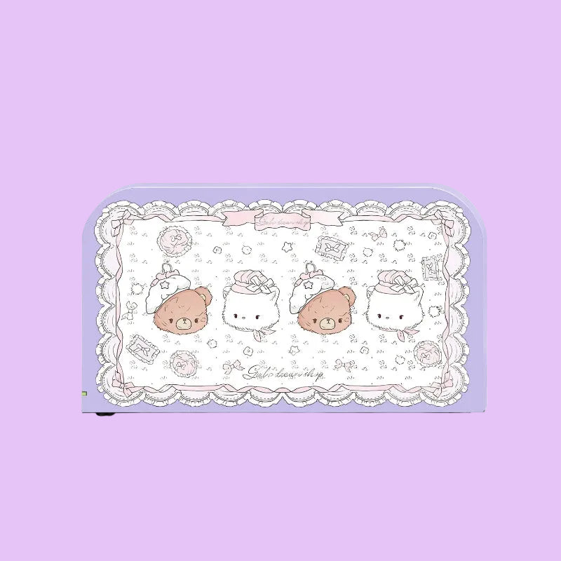 Product packaging with cartoon characters on a white background