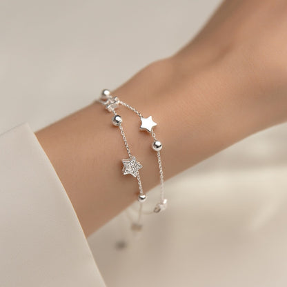 Kawaii 925 Sterling Silver Star Bracelet