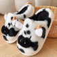 Kawaii black Cute Cow Slippers 