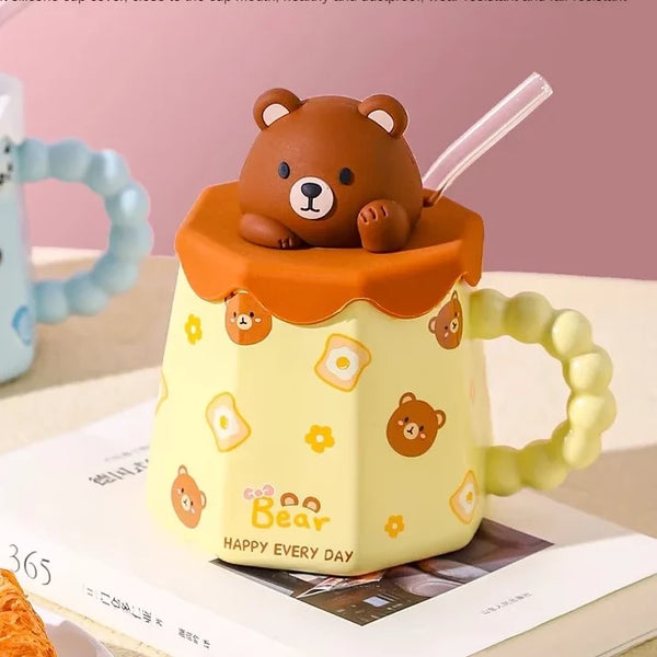 Cute Teddy Bear Beige Coffee Mug – My Kawaii Space