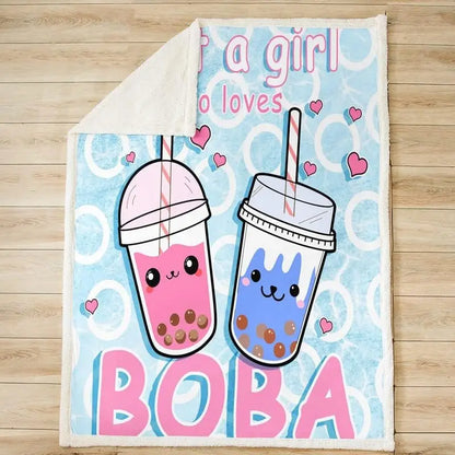 Boba Tea Fleece Blanket