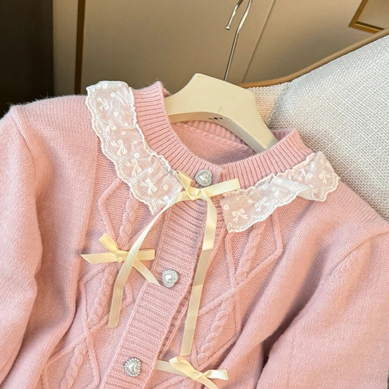 Lace Collar Pastel Cardigans