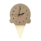 Kawaii Brown Ice Cream Cone Wall Clock