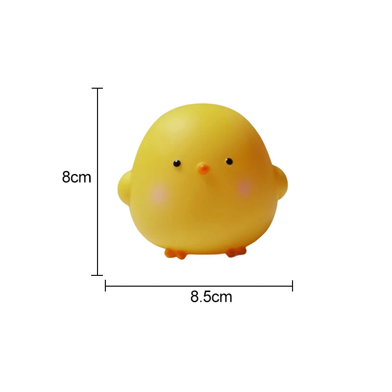 Yellow rubber duck with dimensions labeled on a white background