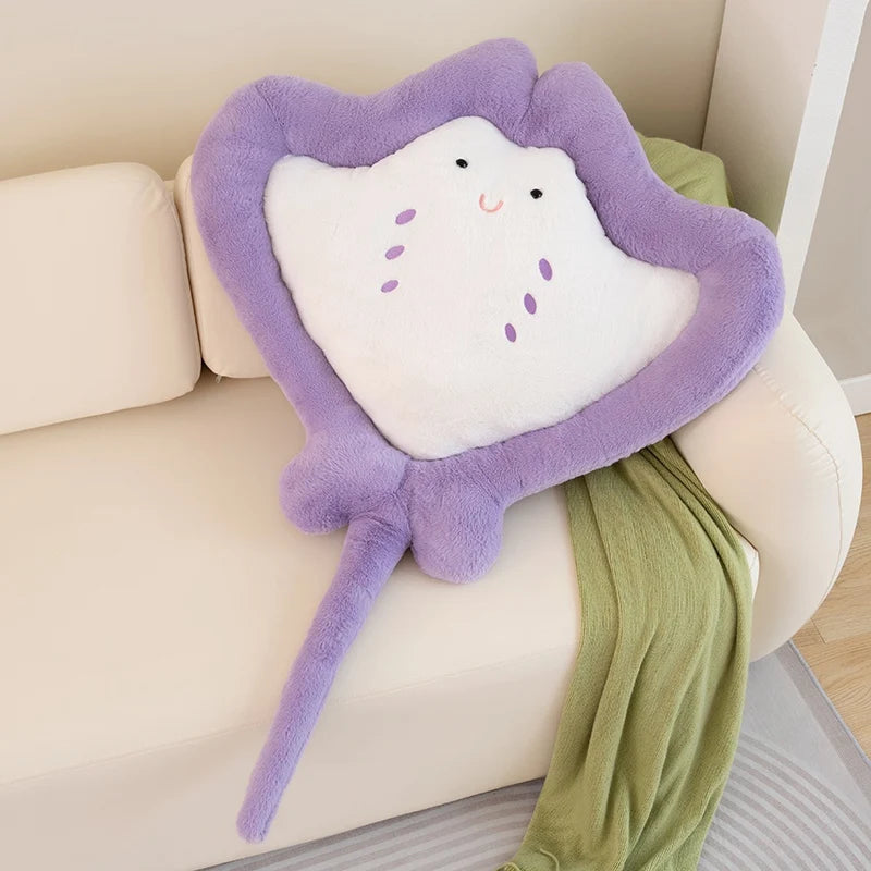 Purple Kawaii manta ray plushie