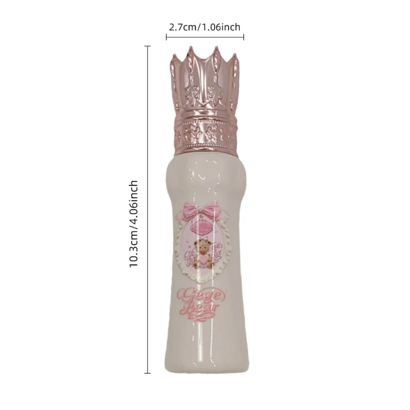 Measurement chart of a decorative item with a crown on a white background