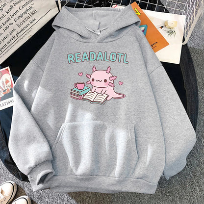 Kawaii "ReadAlotl" Axolotl Hoodie