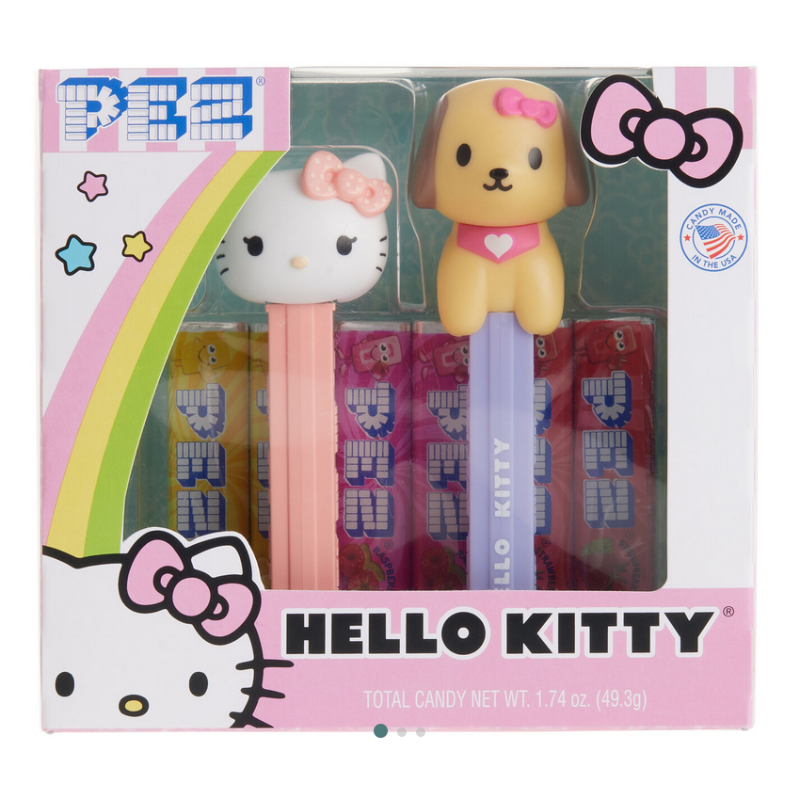 Pez hello kitty 2 pack is displayed in its packaging which is super adorable!