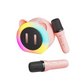 Kawaii Cat Pink Bluetooth Mini Karaoke machine with two microphones