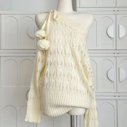 Cute Pom Poms Knit Sweater