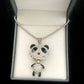 Movable Panda Rhinestone Pendant Necklace