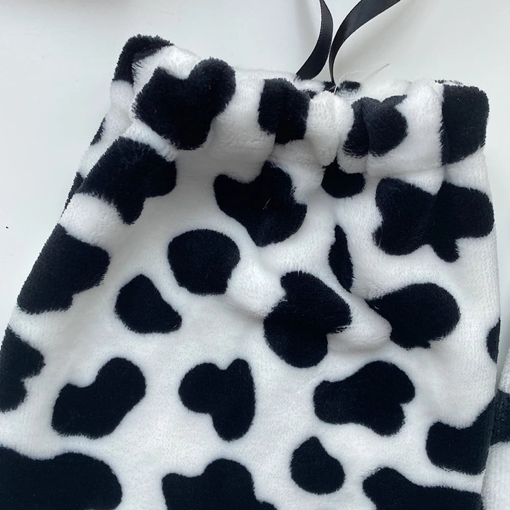 Kawaii Cow Pattern Print Leg Warmers