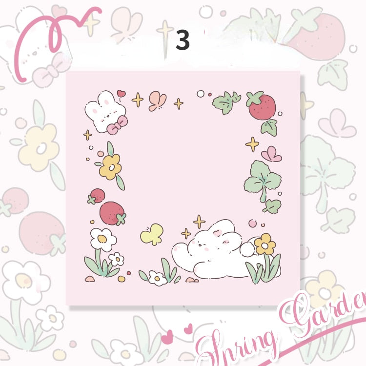 Kawaii Pink Flower Bunny Memo Pads