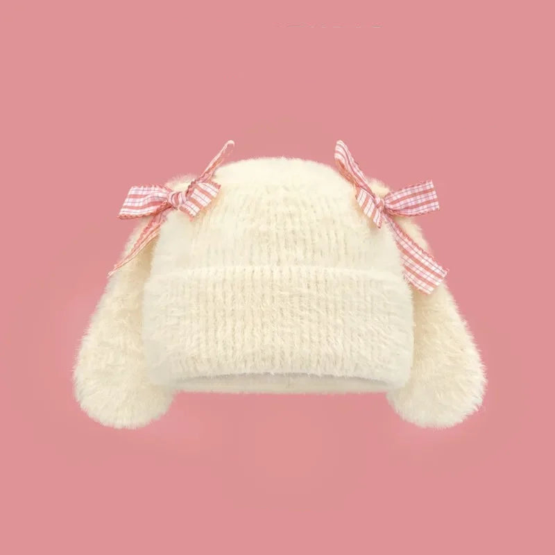 Cute Bow Bunny Beanie