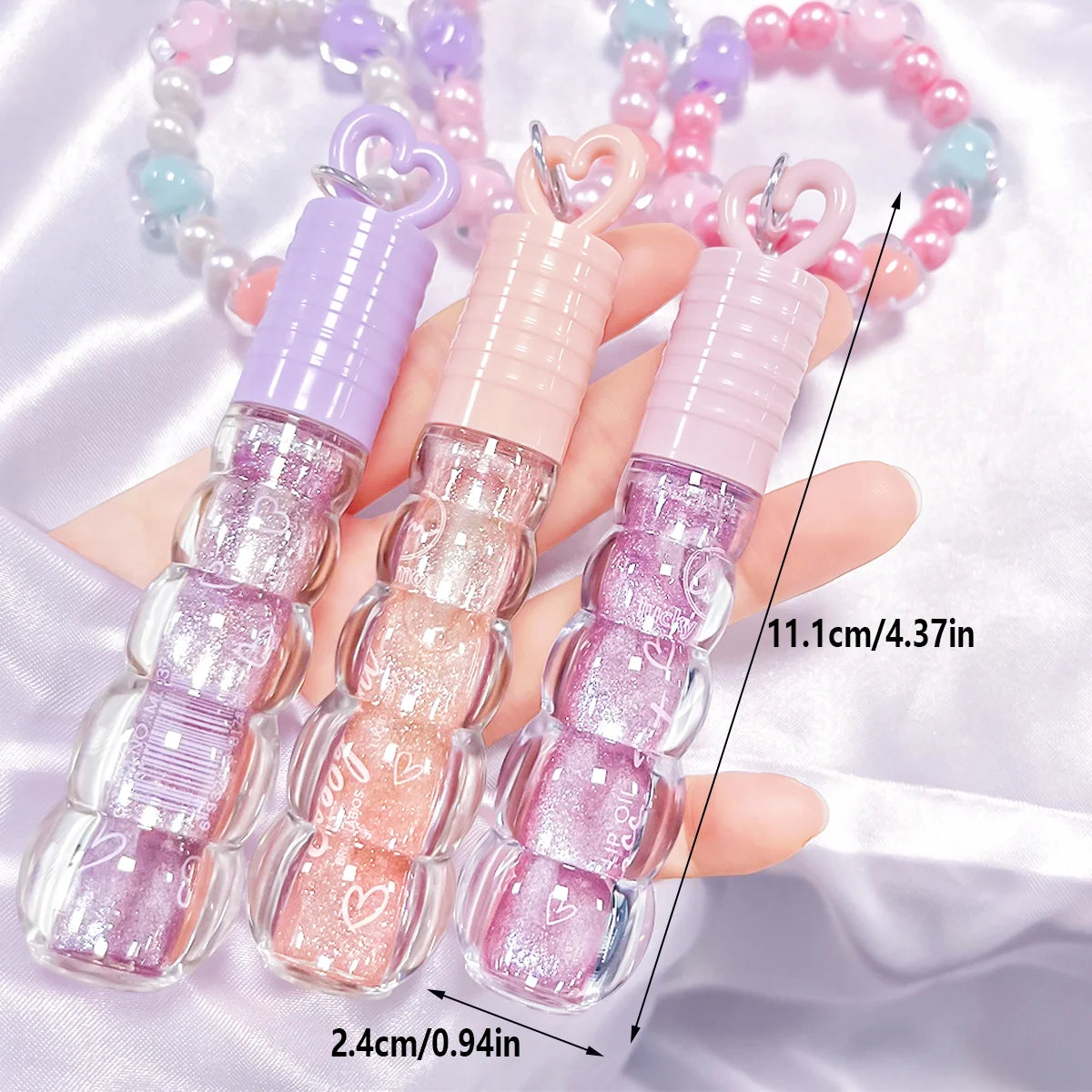 Shiny Pearl Lip Gloss Set Size Dimensions