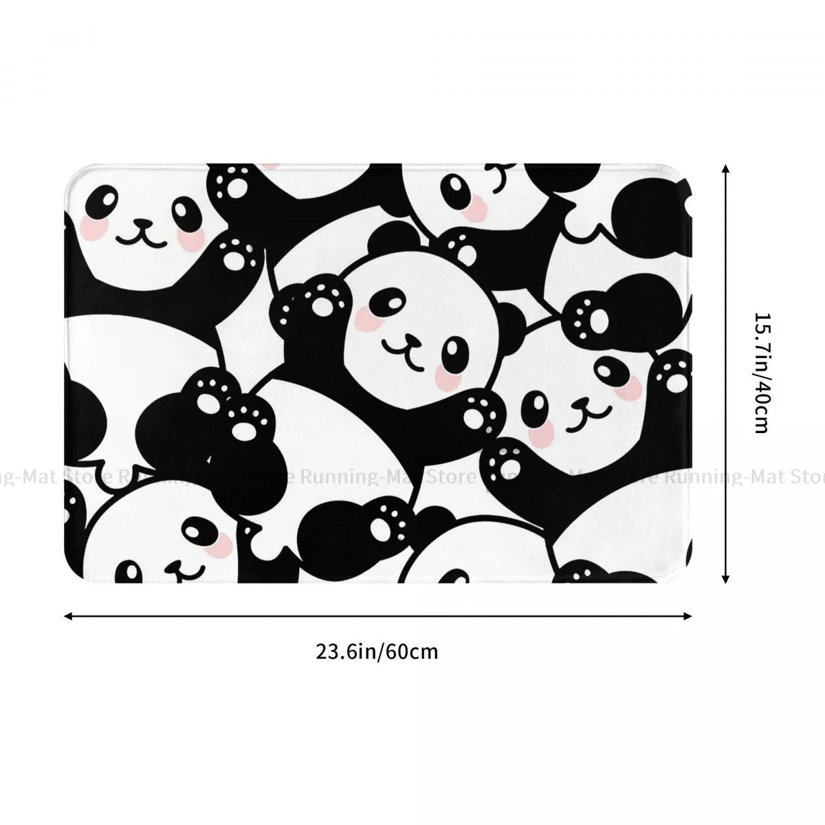 Playful Pandas Non-Slip Bath Mat