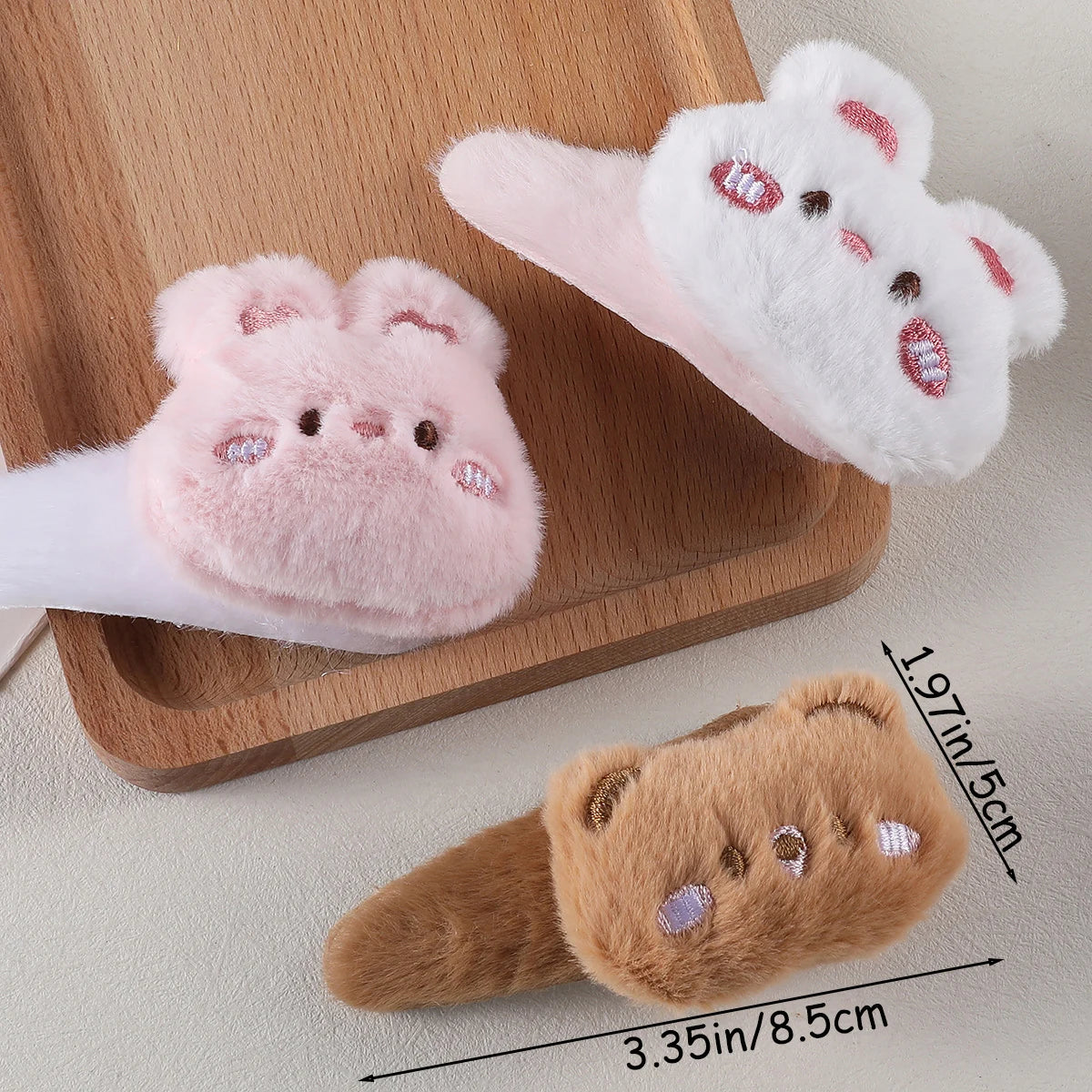 Bunny & Bear Plush Hair Clips - Adorable Companions for Your Hair