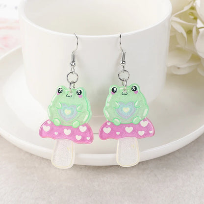 Kawaii Frog Acrylic Earrings