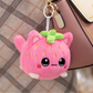 Front view of Kawaii keychain Strawberry Cat Plushie