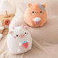 Strawberry Cow & Popcorn Cat Plushies