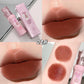 lip gloss with packaging, applied on lips and swatched on skin