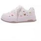Kawaii white sneakers on a white background