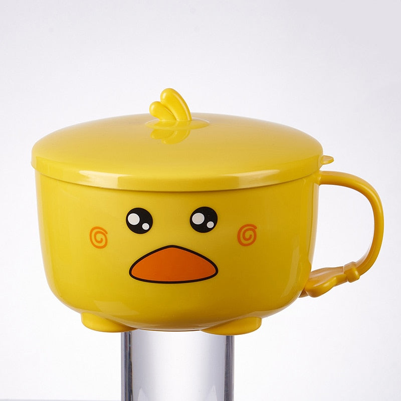 Kawaii Duck Ramen Bowl With Lid