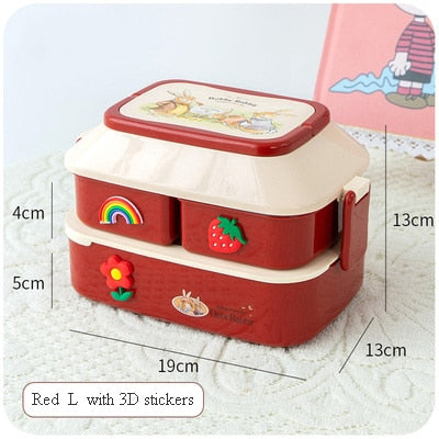 Kawaii Red Portable Lunch Box