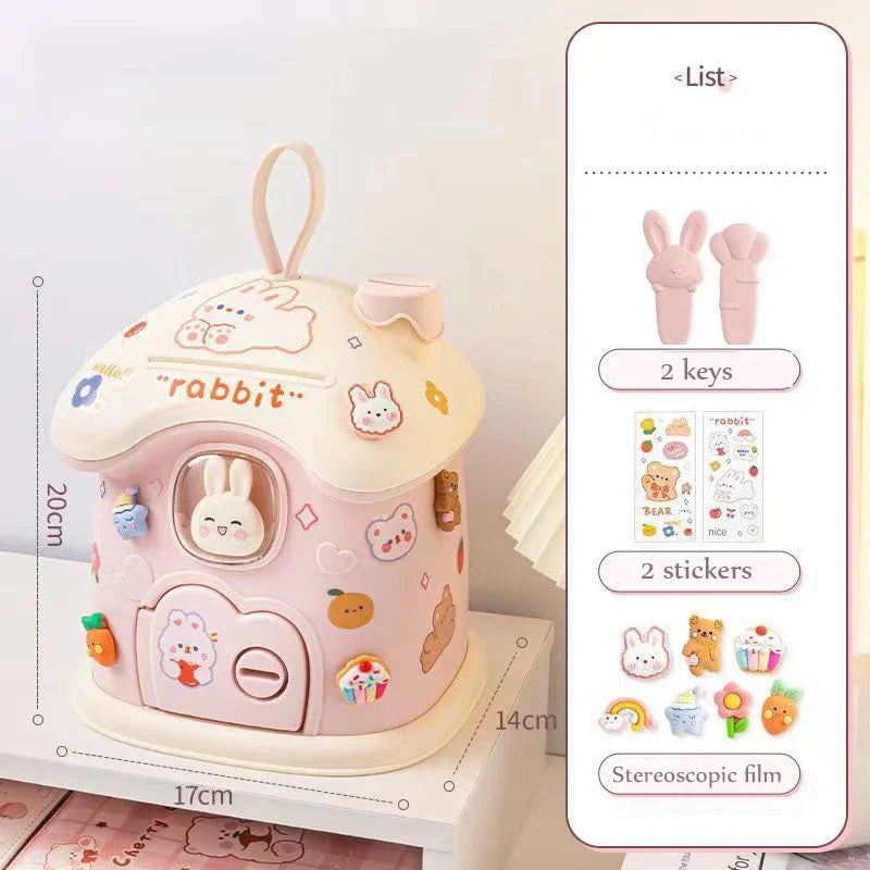 Kawaii Bunny House Coin Bank