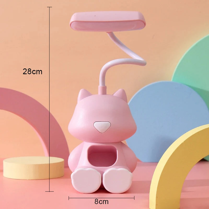 Kawaii Cat Felxible Desk Lamp in Pink