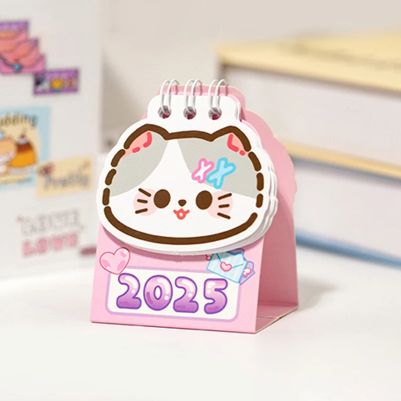 2025 Kawaii Cat Mini Desk Calendar