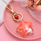 Kawaii pink Sparkle Star Moving Liquid Keychain 